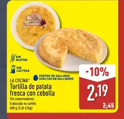 ALDI LA COCINA Tortilla de patata fresca con cebolla oferta