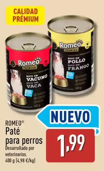 ALDI ROMEO Paté para perros oferta