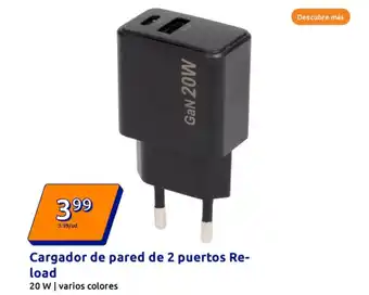 Action Cargador de pared de 2 puertos Re- load oferta