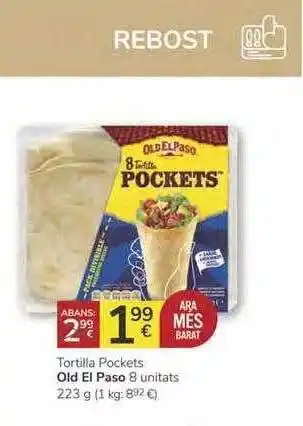 Supermercados Charter Old El Paso Tortilla Pockets 223g oferta
