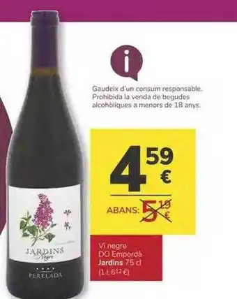 Supermercados Charter Vi Negre Do Empordà Jardins 75cl oferta