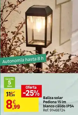 Leroy Merlin Baliza solar Pediona 15 lm blanco cálido IP54 oferta