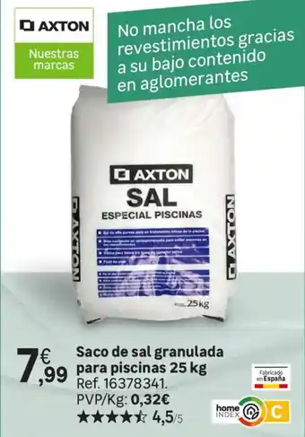 Leroy Merlin AXTON Saco de sal granulada para piscinas oferta