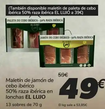 Carrefour Maletín de jamón de cebo ibérico 50% raza ibérica en lonchas el lujo oferta