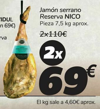Carrefour Jamón serrano reserva nico oferta
