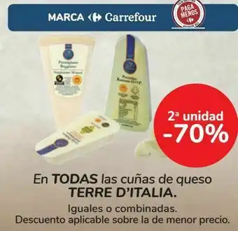 Carrefour En todas las cuñas de queso terre d'italia oferta