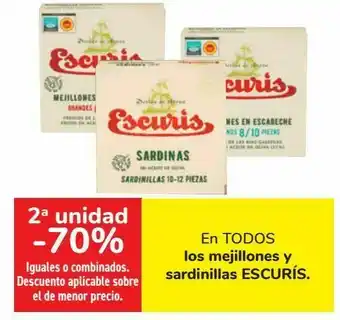 Carrefour En todos los mejillones y sardinillas escurís oferta