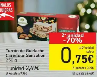 Carrefour Turrón de guirlache carrefour sensation oferta