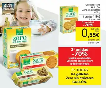 Carrefour En todas las galletas zero sin azúcares gullón oferta