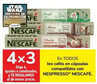 Carrefour En todos los cafés en cápsulas compatibles con nespresso nescafé oferta