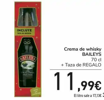 Carrefour Crema de whisky bailey's + taza de regalo oferta