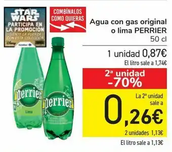 Carrefour Agua con gas original o lima perrier oferta