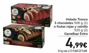Carrefour Helado tronco 3 chocolates o frutas rojas y vainilla carrefour extra oferta