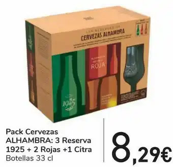 Carrefour Pack cervezas alhambra: 3 reserva 1925 + 2 rojas + 1 citra oferta
