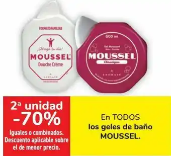 Carrefour En todos los geles de baño moussel oferta