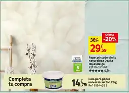 Leroy Merlin Papel pintado vinilo naturaleza Osaka Hojas beige oferta