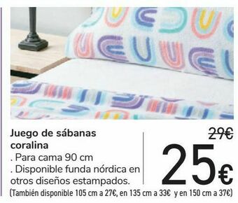 Carrefour Juego de sábanas coralina oferta