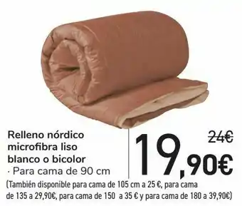 Carrefour Relleno nórdico microfibra liso blanco o bicolor oferta