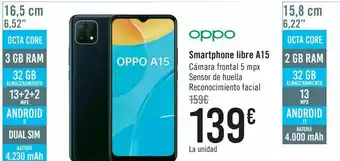 Carrefour Oppo smartphone libre a15 oferta