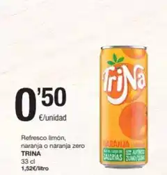 SPAR Fragadis Trina - refresco limón, naranja o naranja zero oferta