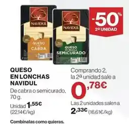 El Corte Inglés Navidul - queso en lonchas oferta