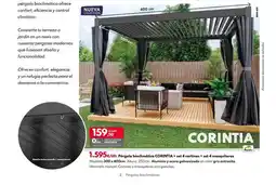 BricoCentro Pérgola bioclimática corintia + set 4 cortinas + set 4 mosquiteras oferta