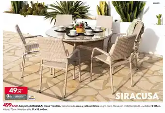 BricoCentro Conjunto siracusa: mesa + 6 sillas oferta