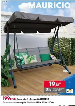 BricoCentro Balancín 3 plazas, mauricio oferta