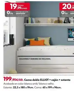 BricoCentro Cama doble elliot + cajón + estante oferta