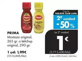 Supermercados Lupa Prima - mostaza original oferta
