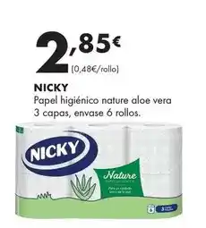 Supermercados Lupa Nicky - papel higiénico nature aloe vera 3 capas oferta