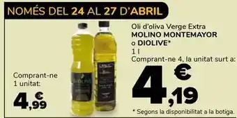 Supeco Molino montemayor/diolive - oli d'oliva verge extra oferta