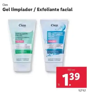 Lidl Cien - gel limpiador / exfoliante facial oferta