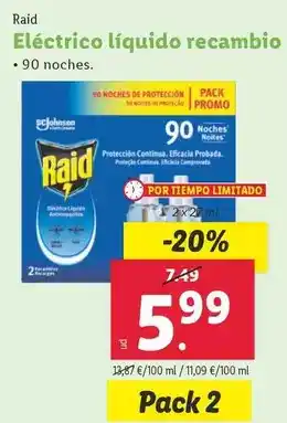 Lidl Raid - eléctrico liquido recambio oferta