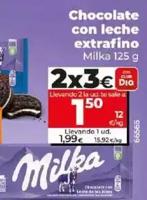 Dia Milka - chocolate con leche extrafino oferta