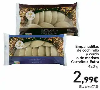 Nespresso Empanadillas de cochinillo y cerdo o de marisco carrefour extra oferta