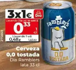 Dia Dia ramblers - cerveza 0,0 tostada oferta