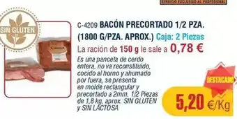 Abordo 1800 - bacón precortado 1/2 pza oferta