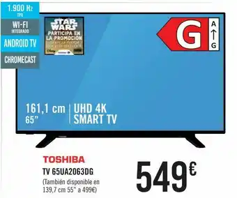 Nespresso Toshiba tv 65ua2063dg oferta