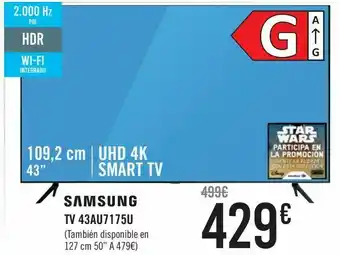 Nespresso Samsung tv 43au7175u oferta