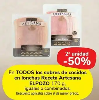 Carrefour Market En todos los sobres de cocidos en lonchas receta artesana elpozo 170 g, iguales o combinados oferta