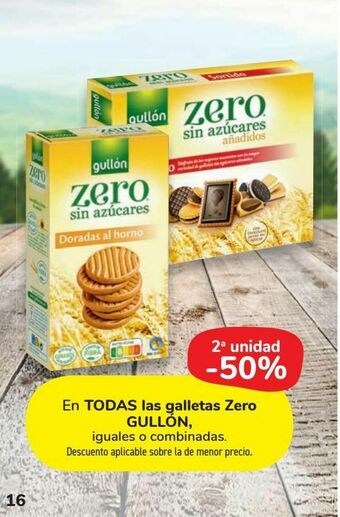 Carrefour Market En todas las galletas zero gullón, iguales o combinadas oferta