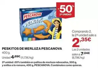 El Corte Inglés Pescanova - peskitos de merluza oferta
