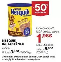 El Corte Inglés Nestlé - nesquik instantaneo oferta