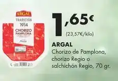 Supermercados Lupa Argal - chorizo de pamplona/ chorizo regio o salchichon regio oferta