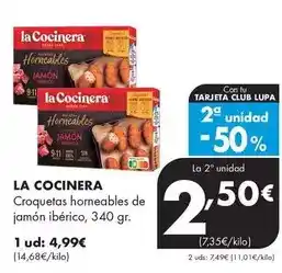 Supermercados Lupa La cocinera - croquetas horneables de jamón ibérico oferta