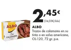 Supermercados Lupa Albo - trozos de calamares en su tinta o en salsa americana oferta