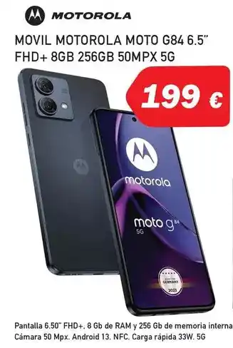 Microsshop Motorola - moto g84 6.5 fhd+8gb 256gb 50mpx 5g oferta