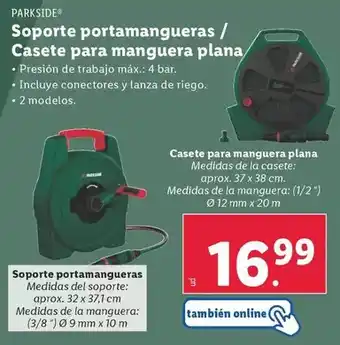 Lidl Parkside - soporte portamangueras / casete para manguera plana oferta