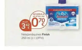 Supermercados Charter Netejamàquines Finish 250ml oferta